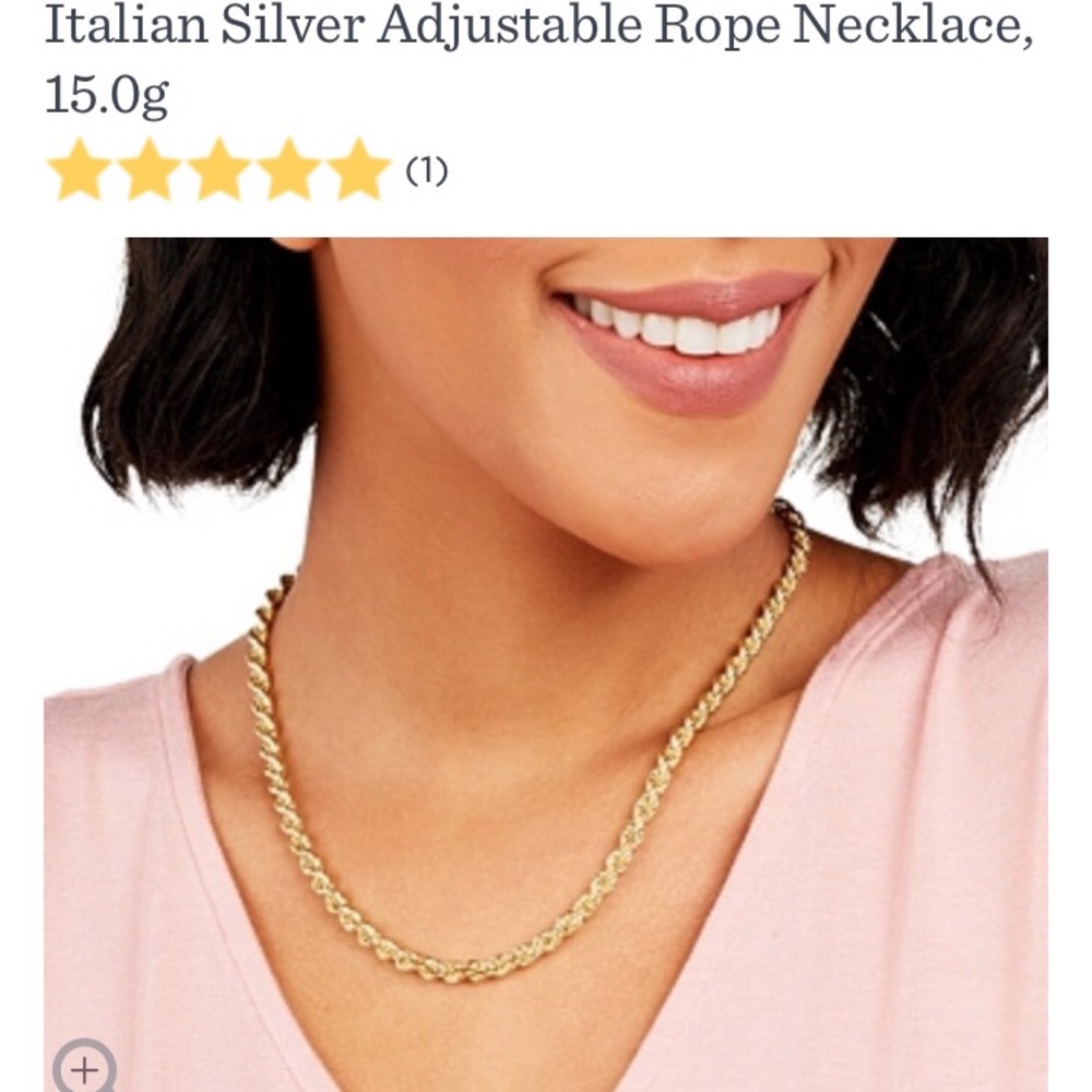 Gold plated sterling silver rope necklace